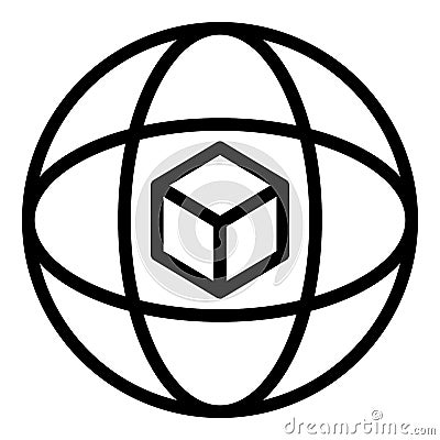 Inertia gyroscope icon, outline style Vector Illustration