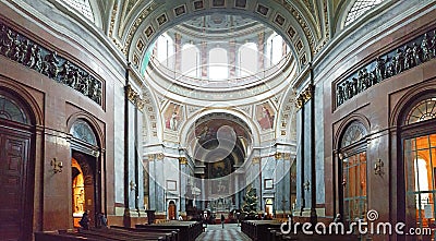 An inetiror panoramic view of Esztergom Basilica Stock Photo