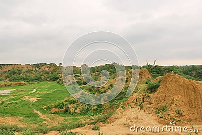 The infamous Chambal Valley, known as paradise of dacoits in the past. Stock Photo