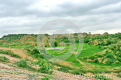 The infamous Chambal Valley, known as paradise of dacoits in the past. Stock Photo