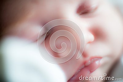 Infant face sleeping Stock Photo