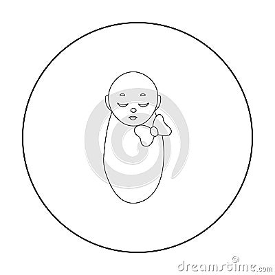 Infant icon in outline style isolated on white background. Pregnancy symbol stock vector illustration. Vector Illustration