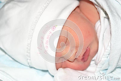 Infant laying, sleeping Stock Photo