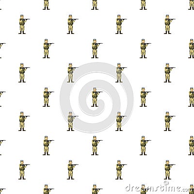 Infantryman with weapons pattern Vector Illustration