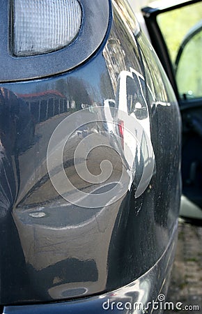 InfecGeneric car damage. Minor accident result.tion of tree bark Stock Photo