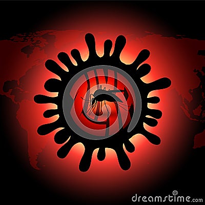 Infected mosquito vector icon illustration - stop zika virus Vector Illustration