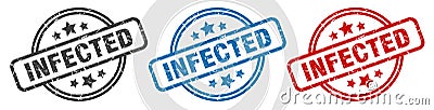 infected stamp. infected round isolated sign. Vector Illustration
