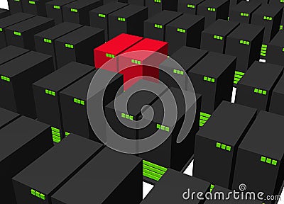 Infected Virus Intruder Alert Servers Stock Photo