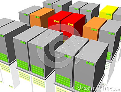 Infected Virus Server Network Security Breach Stock Photo