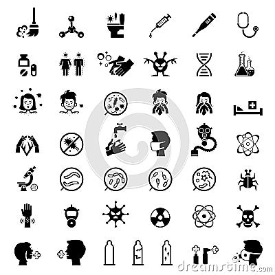 Infection and infestation protection health icons Vector Illustration