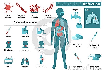 Infection infographics Vector Illustration