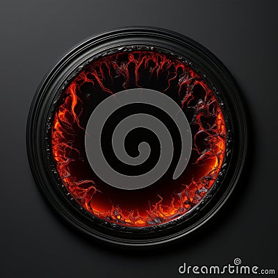 Inferno Minimalistic Round Picture Frame. Stock Photo