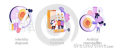 Infertility test and treatment vector concept metaphors. Vector Illustration