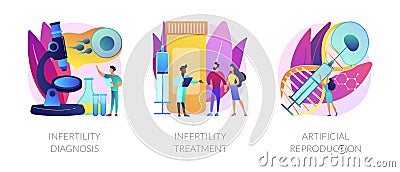 Infertility test and treatment vector concept metaphors. Vector Illustration