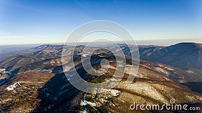 Infinit view over snowy mountain Stock Photo