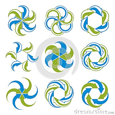 Infinite loop arrows abstract symbol, graphic Stock Photo