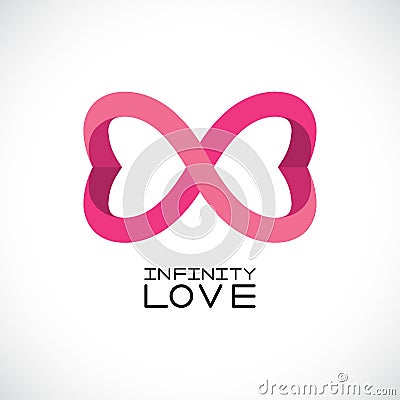 Infinite love symbol. endless symbol. Two hearts. Vector illustration Vector Illustration