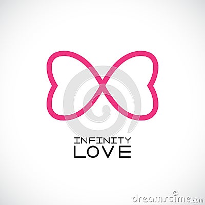 Infinite love symbol. endless symbol. Two hearts. Vector illustration Vector Illustration