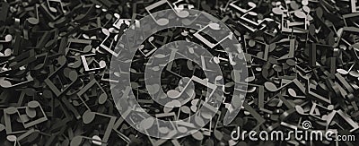 Infinite musical notes and musical signs of abstract music sheet. Songs and melody concept image Stock Photo