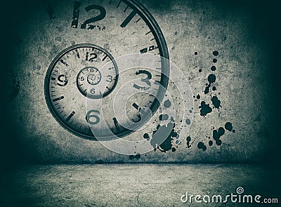 Infinite time concept. twisted clock face Stock Photo