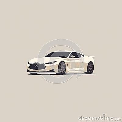 Minimalist Infiniti Sports Car Illustration On Beige Background Stock Photo