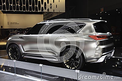 Infiniti QX 80 shown at the New York International Auto Show 2017 Editorial Stock Photo