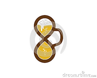 Infinity Beer Icon Logo Design Element Vector Illustration