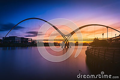 Infinity Bridge at sunset In Stockton-on-Tees Stock Photo