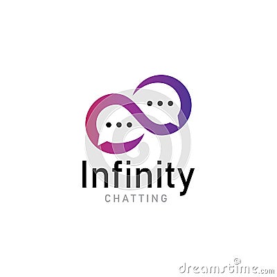 infinity chat media logo icon vector. Vector Illustration