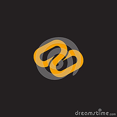 Infinity clear line overlapping line logo vector Vector Illustration