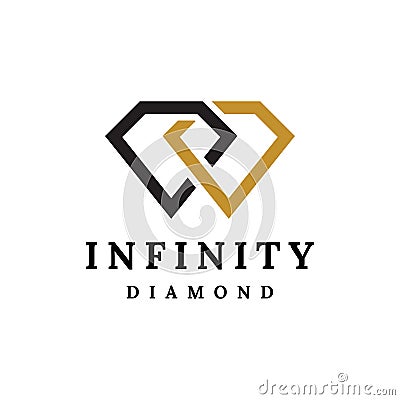 Infinity diamond logo design Vector Illustration