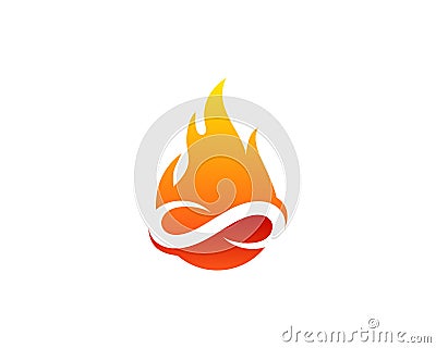 Infinity Fire Flame Icon Logo Design Element Vector Illustration