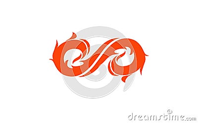 Infinity Fire Logo Symbol Vector Design Vector Illustration