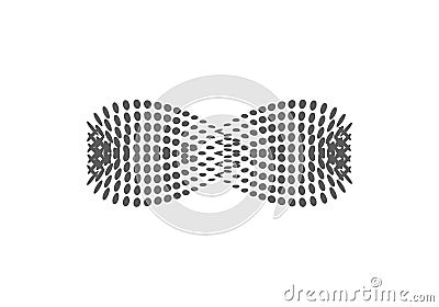 Infinity halftone vector icon. Illustration style is dotted iconic Infinity icon symbol on a white background. Halftone Vector Illustration
