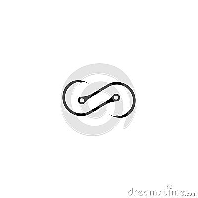 Infinity hook logo template vector Cartoon Illustration