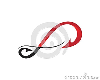 Infinity hook symbol and logo vector Vector Illustration