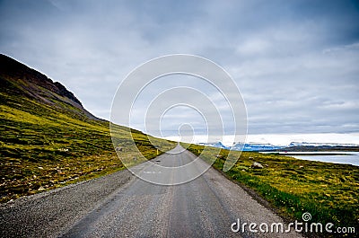 Infinity of icelandic street Stock Photo