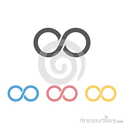 Infinity icon, math, limit, infinite Vector Illustration