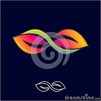 Infinity Leaf Awesome Gradient Logo Template Vector Illustration