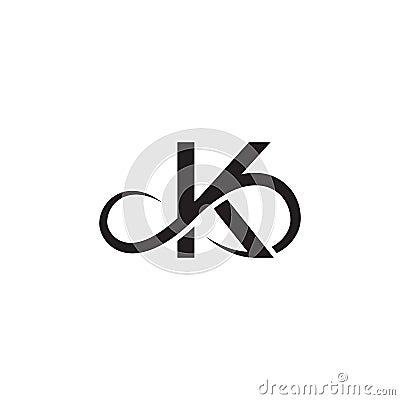 Infinity letter k logo vector black color Vector Illustration