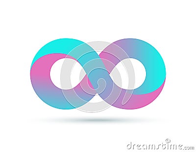 Infinity logo symbol loop icon, infinite 8 mobius cycle Vector Illustration