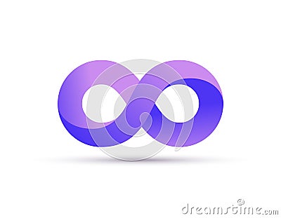Infinity logo symbol loop icon, infinite 8 mobius cycle Vector Illustration