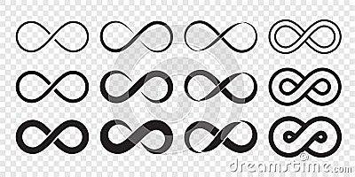 Infinity loop logo icon vector unlimited infinity endless line sign Vector Illustration