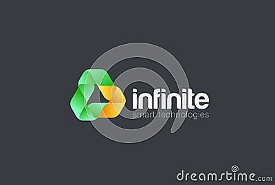 Infinity Looped Triangle Logo vector Energy Techno Vector Illustration