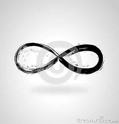Infinity symbol grunge brush stroke. Stock Photo
