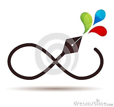 Infinity pen icon Vector Illustration