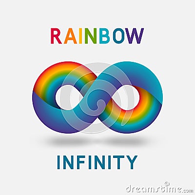 Infinity rainbow abstract sign design element Vector Illustration