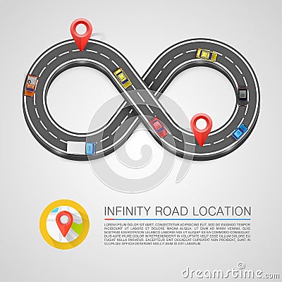 Infinity Road location Vector Illustration