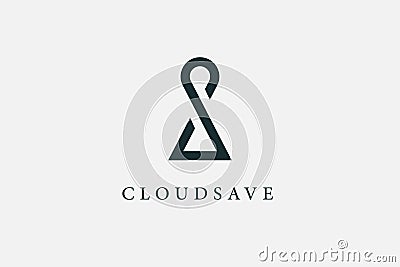 infinity shape in form of lock or keyhole, Concept of personal data protection. App security. Flat vector icon Vector Illustration