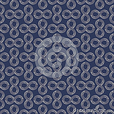Infinity sign minimal seamless pattern design Vector Illustration